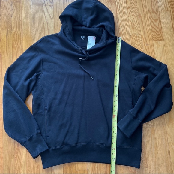 Uniqlo Mens Black Cotton Long Sleeve Pullover Hoodie medium - Picture 3 of 6